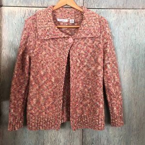 Liz Claiborne Sweater Womens Colorful Warm Open Cardigan Single Button Size PM
